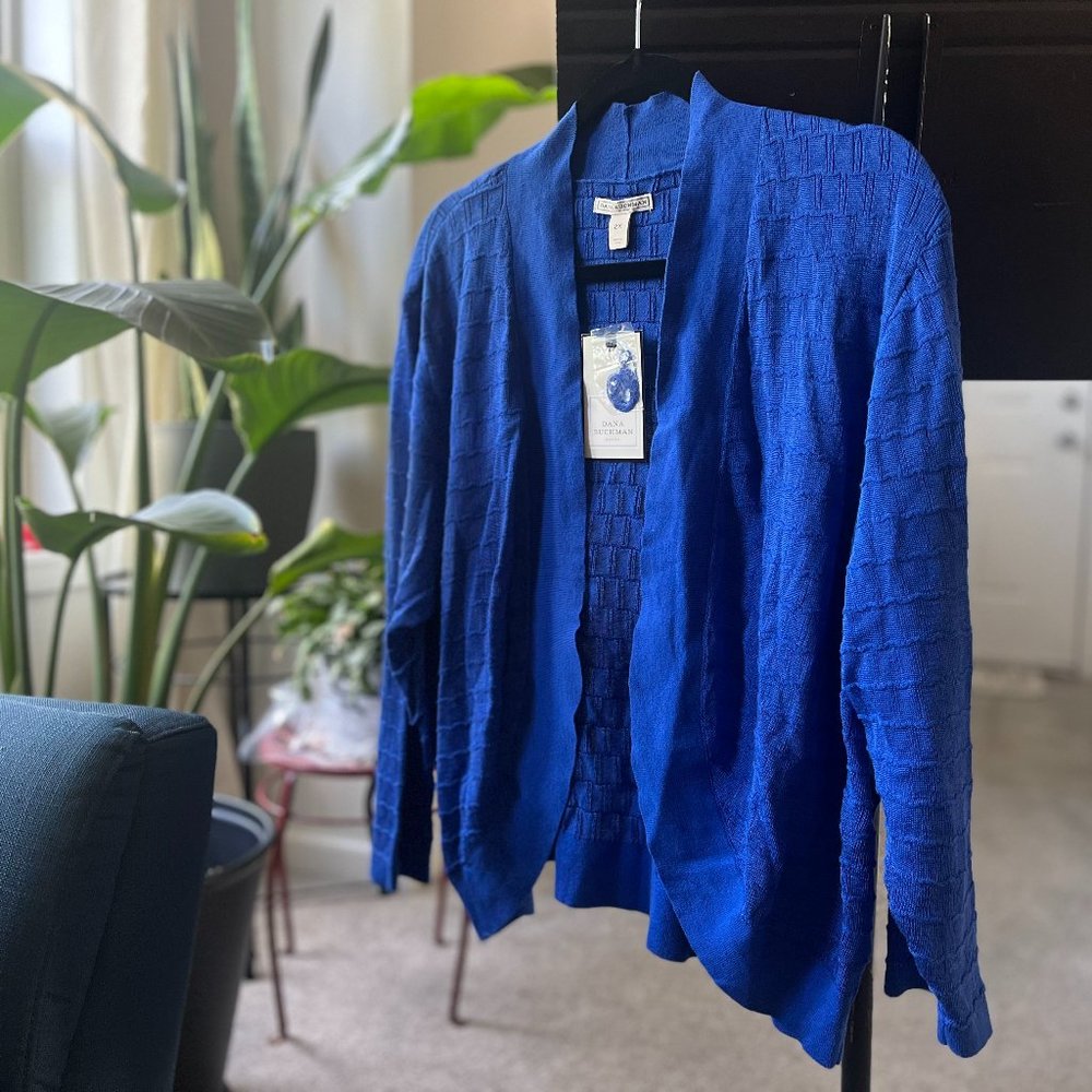 Dana Buchman Blue Cardigan Sweater Size 2X